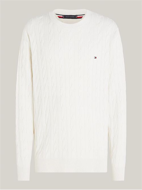 pullover uomo bianco TOMMY HILFIGER | MW0MW33132YBI